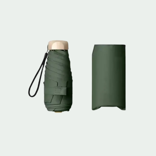 Miniparaguas de bolsillo de vinilo plegable con protección UV, cápsula ultravioleta, 55 % de descuento