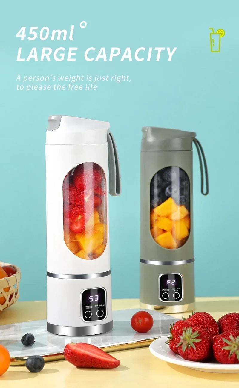 blender juicer Portable Electric Juicer 450ml 8 Blades CV VVVVVV Travel Juicer Machine Chargeable Shakes Smoothie Blenders Fresh Juice Cup