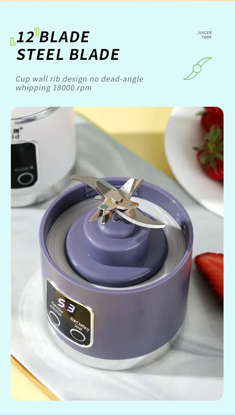 blender juicer Portable Electric Juicer 450ml 8 Blades CV VVVVVV Travel Juicer Machine Chargeable Shakes Smoothie Blenders Fresh Juice Cup