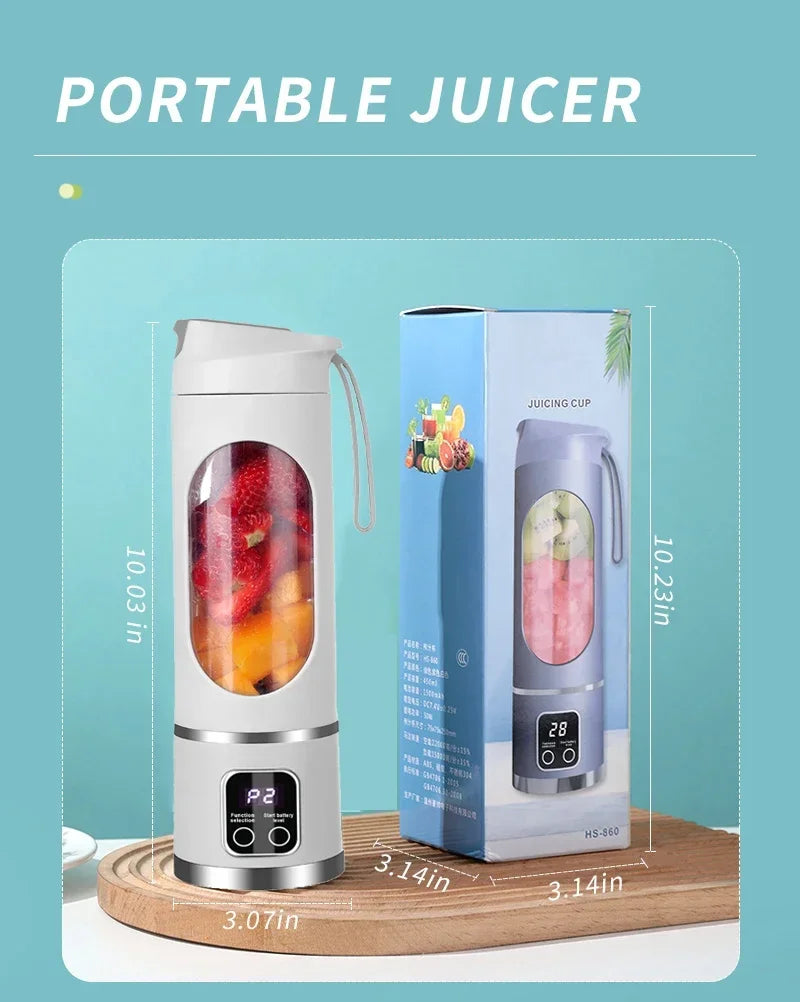 blender juicer Portable Electric Juicer 450ml 8 Blades CV VVVVVV Travel Juicer Machine Chargeable Shakes Smoothie Blenders Fresh Juice Cup