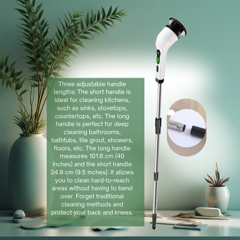 Brosse de nettoyage sans fil A10, brosse électrique rotative, extension réglable, outil de nettoyage puissant pour douche et salle de bain