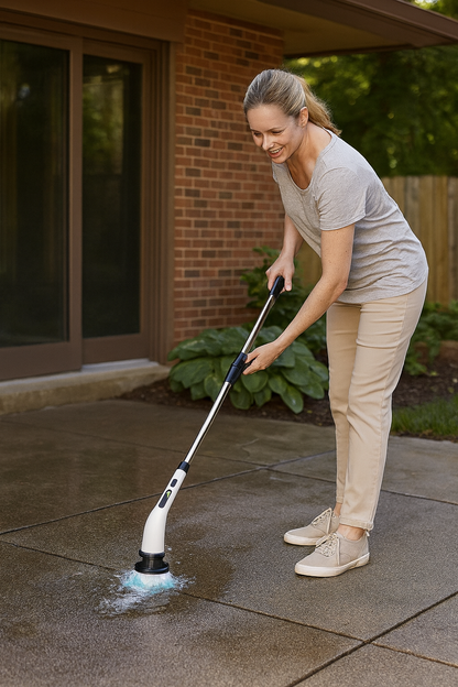 Cordless Electric Spin Scrubber Adjustable Extension Power Shower Bathroom Cleaner