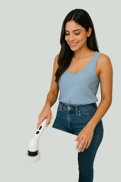 Cordless Electric Spin Scrubber Adjustable Extension Power Shower Bathroom Cleaner