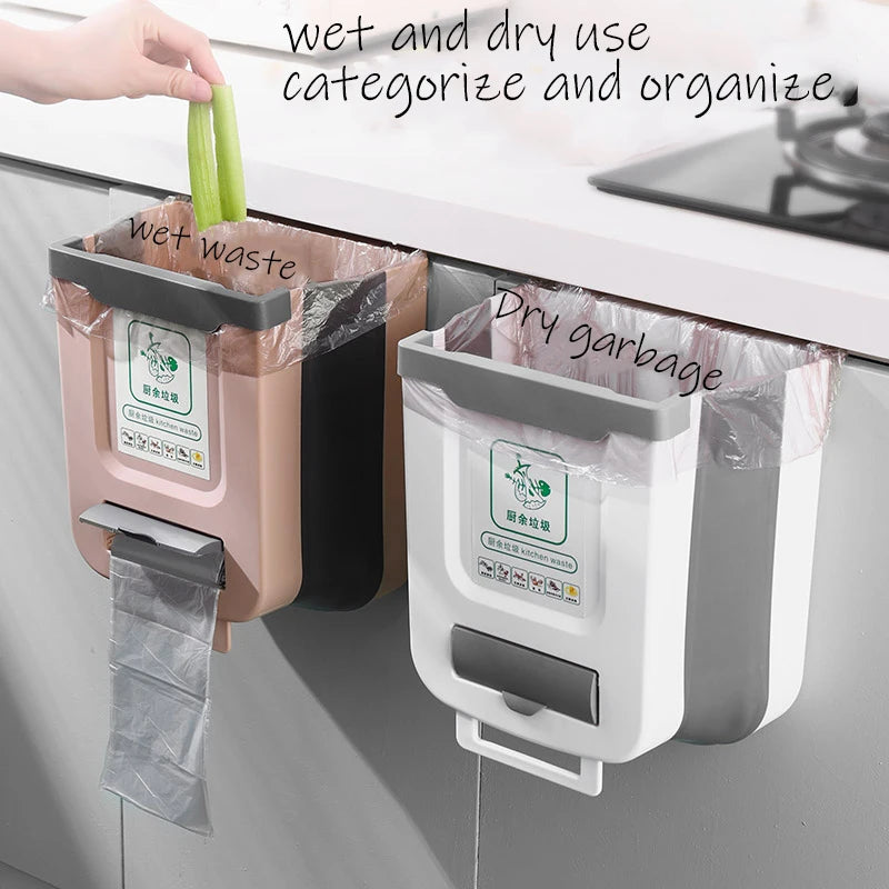 The Kitchen Foldable Garbage Bin Has A Large Capacity And Is Easy To Clean, Suitable For Kitchens, Bathrooms, And RVs
