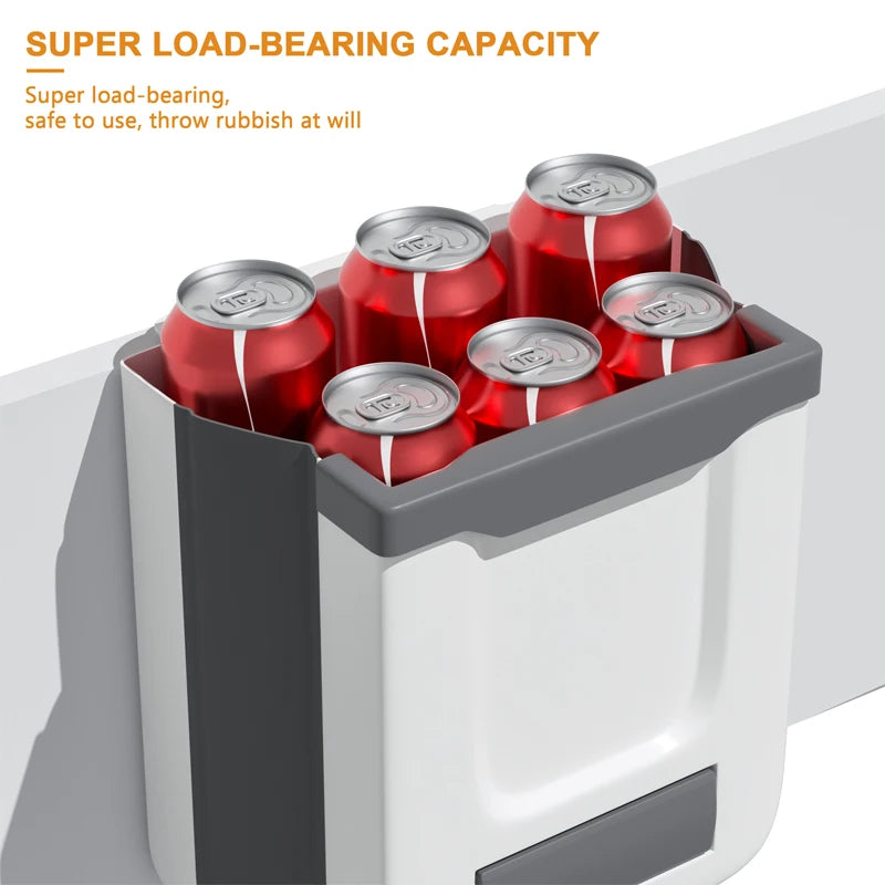 Folding Trash Can For Kitchen And Car 7L/10L Wall Mounted Bin Kitchen Cabinet Door Hanging Trash Bin with Trash Bag Container