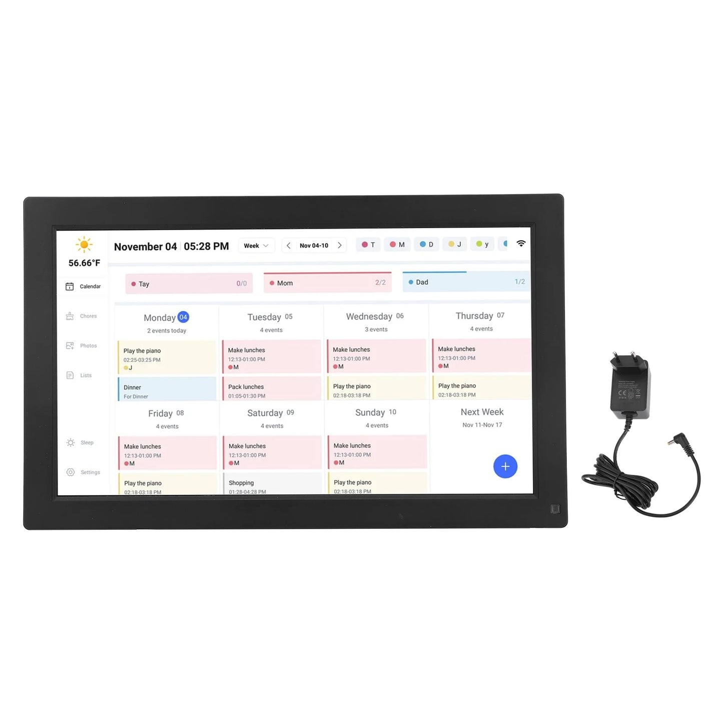 Smart Digital Calendar 15.6in Interactive Touchscreen Desktop Wall Mount APP Control Digital Family Scheduling Planner Calendar
