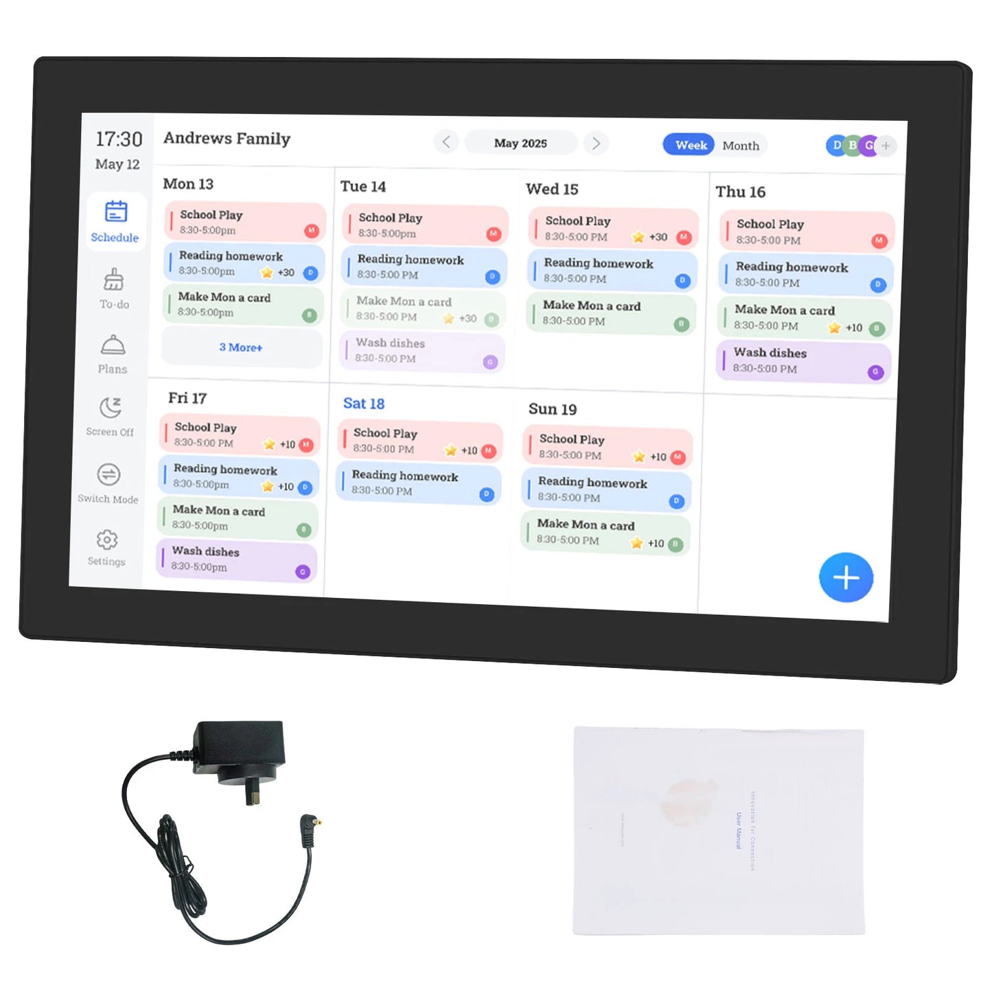 15.6 Inch Touchscreen WiFi Smart Digital Calendar Interactive Display Digital Picture Frame Calendar Planner with APP for Family