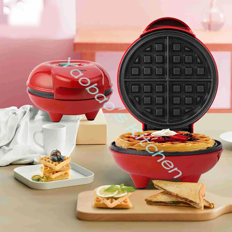 Mini Electric Portable Grill Waffle Maker Pancake Cake Dessert Breakfast Maker Baking Mold Multifunctional Household Appliances