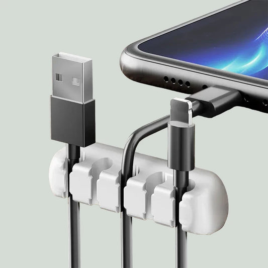 Cable Organizer Box USB Cable Management with Clips Desk Car Home Office
