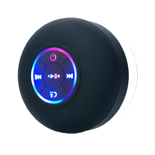 Waterproof Bluetooth Speaker — LED Lights, Suction Cup, Shower & Outdoor