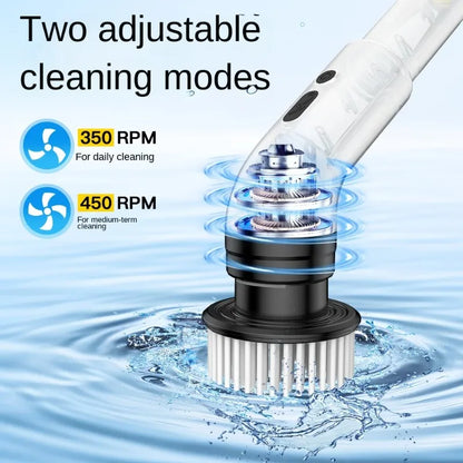 Cordless Electric Spin Scrubber Adjustable Extension Power Shower Bathroom Cleaner