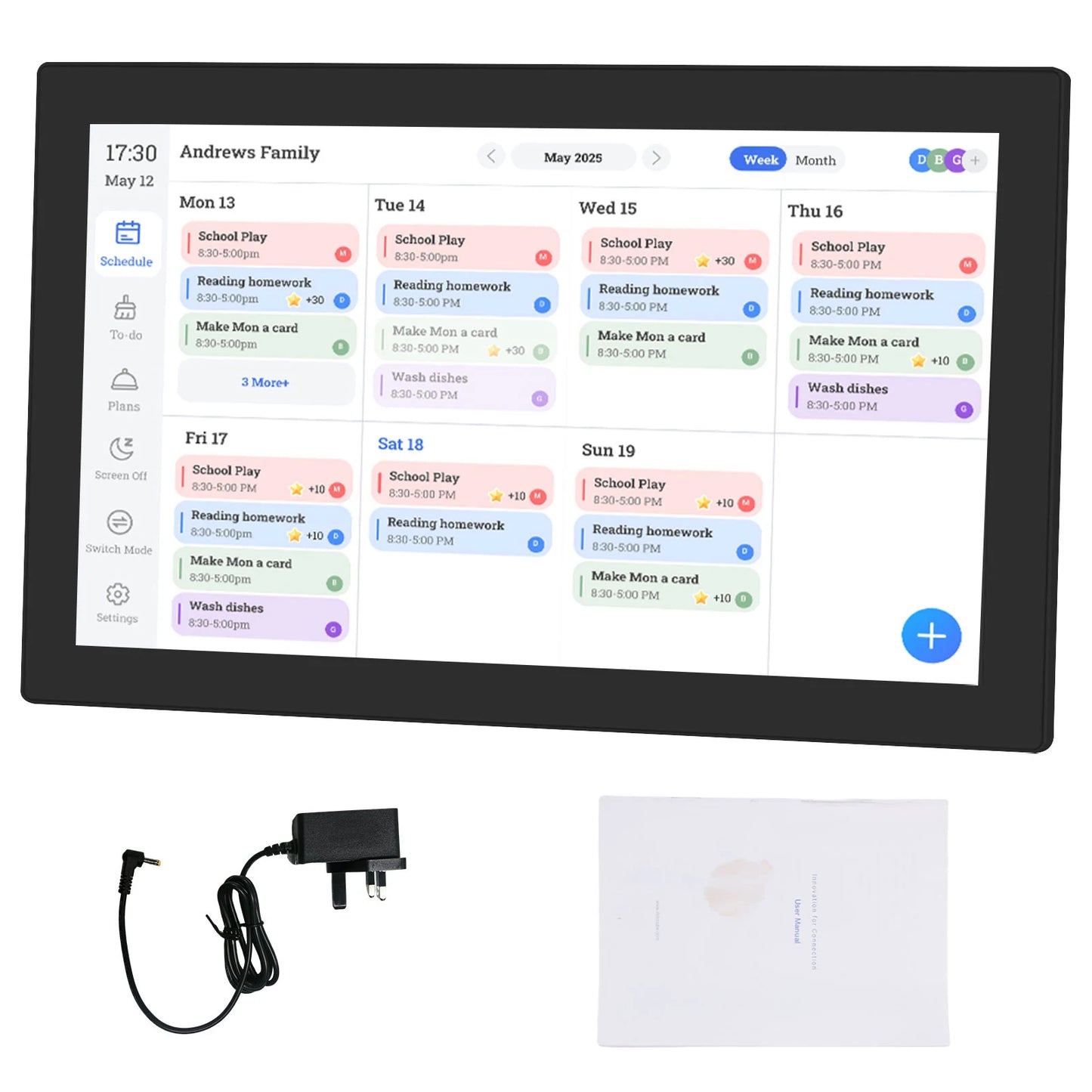 15.6 Inch Touchscreen WiFi Smart Digital Calendar Interactive Display Digital Picture Frame Calendar Planner with APP for Family