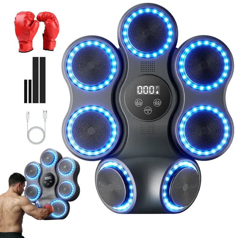 2025 New Model Smart Blue Tooth Music Wall Mounted Boxing Target Music Boxing Machine With Boxing Gloves