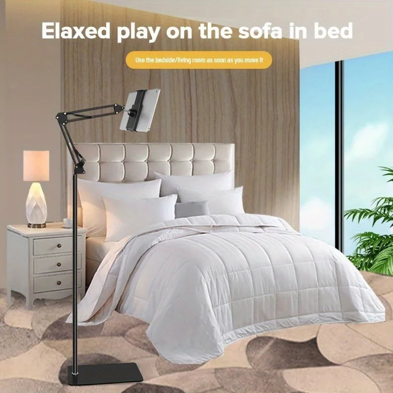 Adjustable Floor Stand Tablet Holder - Zinc Alloy Cantilever Bracket Safety Distance, Compatible with Mobile Phones and Tablets