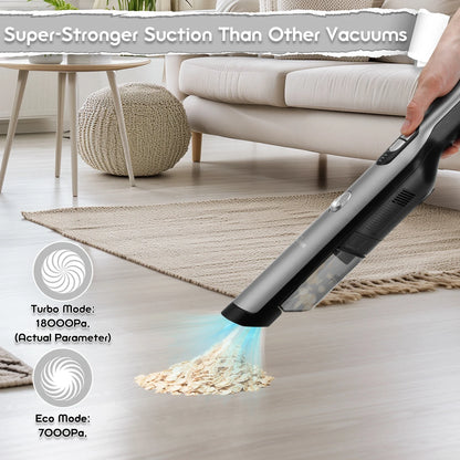 Handheld Vacuum Cordless Car Vacuum 18KPa Powerful Suction LED Light Portable Rechargeable