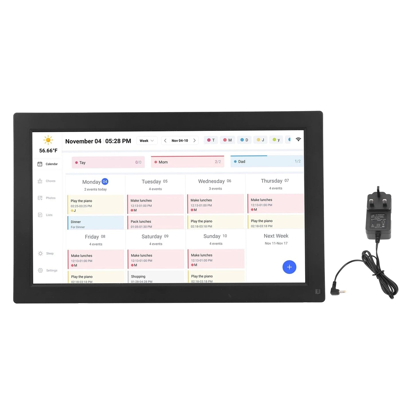 Smart Digital Calendar 15.6in Interactive Touchscreen Desktop Wall Mount APP Control Digital Family Scheduling Planner Calendar