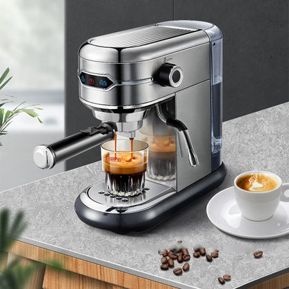 Espresso Coffee Machine 19 Bar 1.1L Automatic Cappuccino Stainless Steel ESE POD Compatible