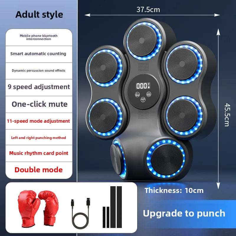 2025 New Model Smart Blue Tooth Music Wall Mounted Boxing Target Music Boxing Machine With Boxing Gloves