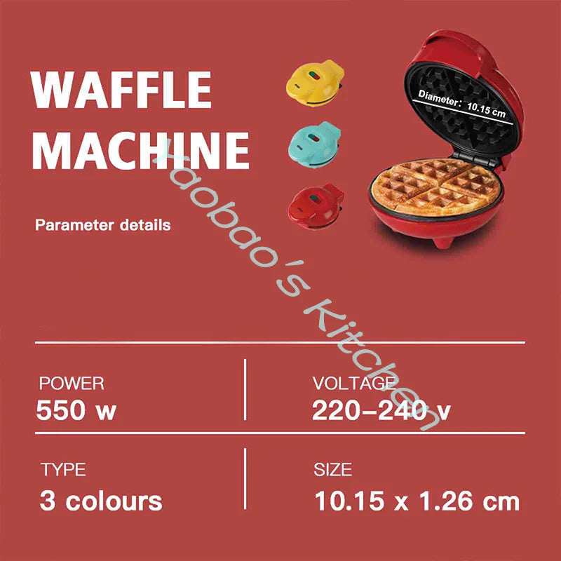 Mini Electric Portable Grill Waffle Maker Pancake Cake Dessert Breakfast Maker Baking Mold Multifunctional Household Appliances