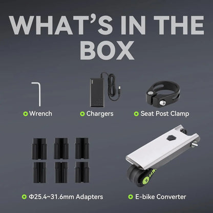 Electric Bike Conversion Kit 31 Miles Range Pedal Assist Road Bike 12V 10AH Tool-Free Installation