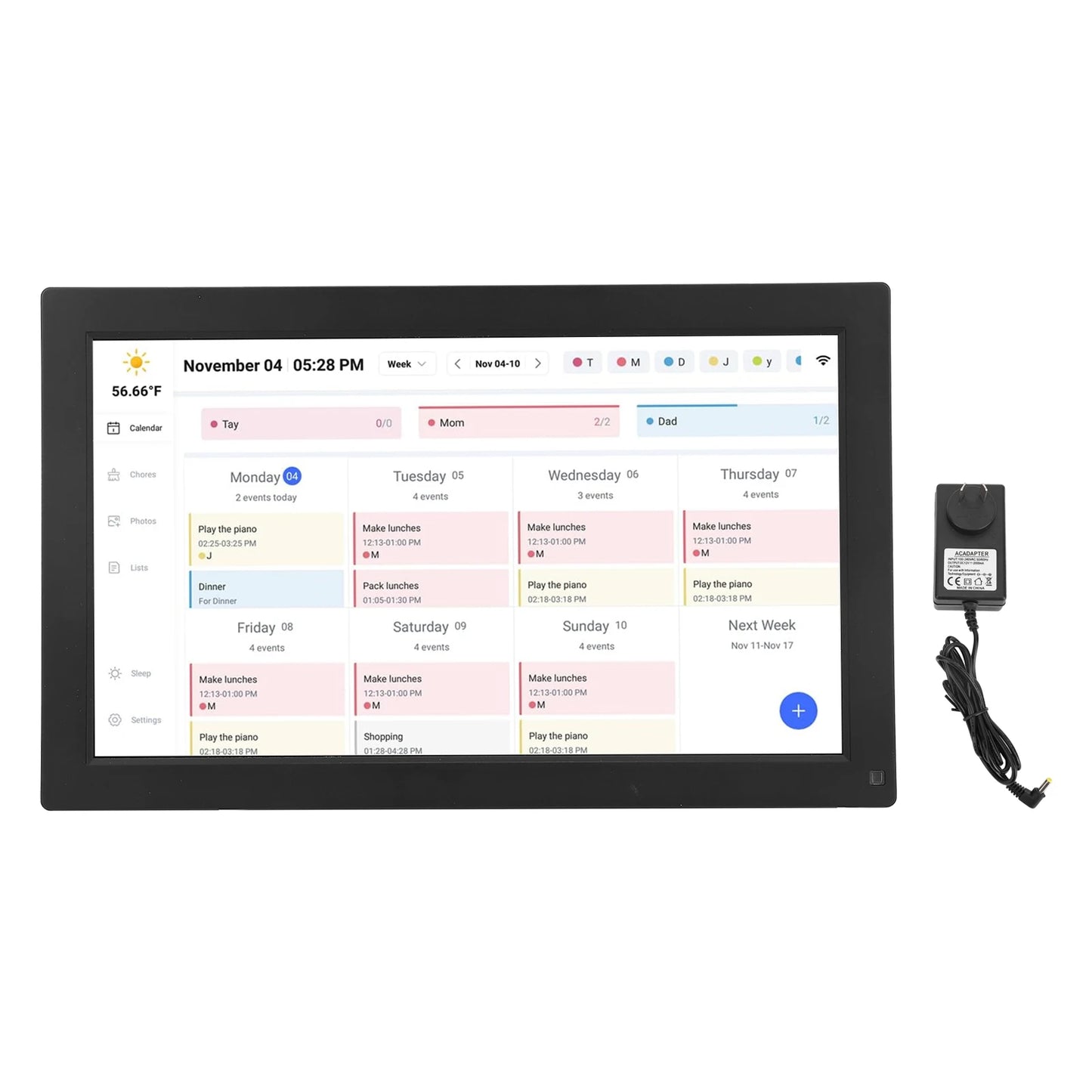 Smart Digital Calendar 15.6in Interactive Touchscreen Desktop Wall Mount APP Control Digital Family Scheduling Planner Calendar