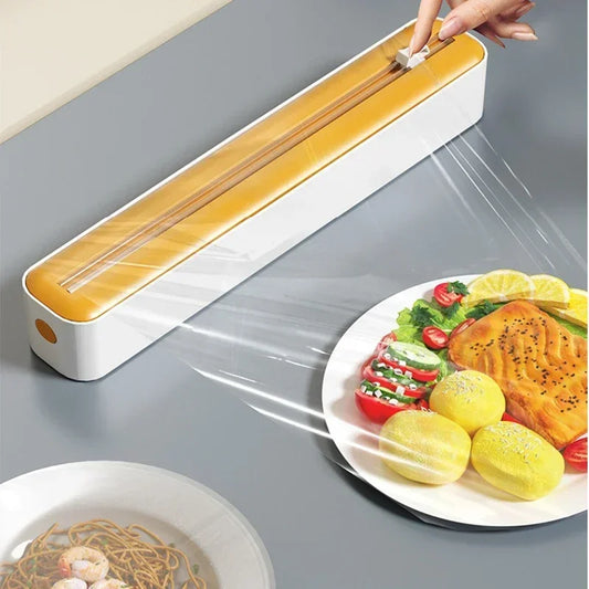 Food Wrap & Foil Dispenser with Cutter — Wall Mount Kitchen Organizer