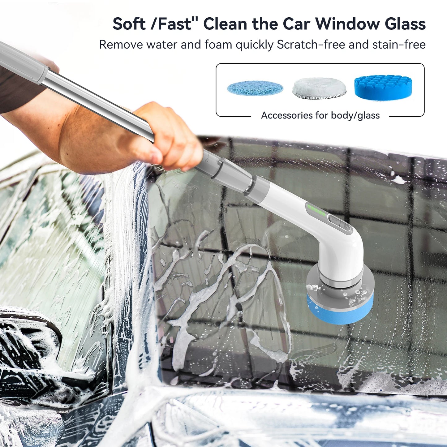 Brosse de nettoyage sans fil A10, brosse électrique rotative, extension réglable, outil de nettoyage puissant pour douche et salle de bain