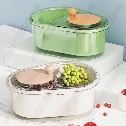 Fruit Cleaner Spinner Large Capacity Manual Vegetable Washer Salad Drainer Basket Kitchen