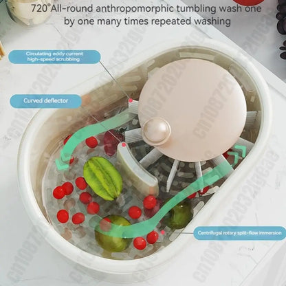 Fruit Cleaner Spinner Large Capacity Manual Vegetable Washer Salad Drainer Basket Kitchen