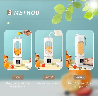 Portable Electric Juicer Blender 450ml 8 Blades Rechargeable Smoothie Maker Travel Cup