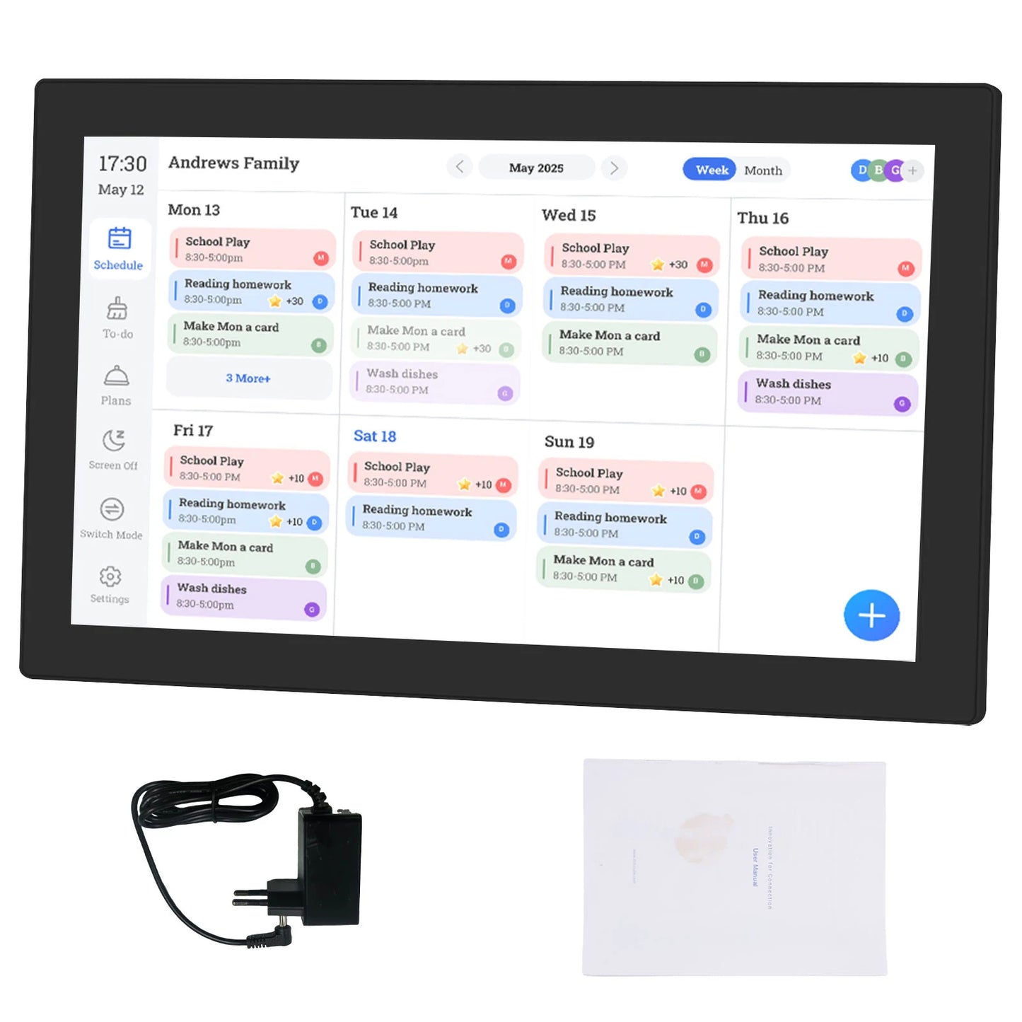 15.6 Inch Touchscreen WiFi Smart Digital Calendar Interactive Display Digital Picture Frame Calendar Planner with APP for Family