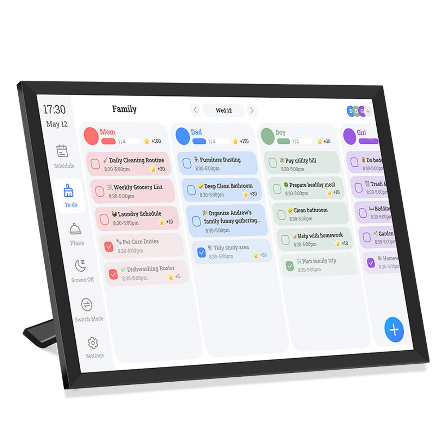 Digital Calendar 10.1in Smart Digital Calendar and Planner HD Touchscreen Smart Calendar with Chore Chart for Family