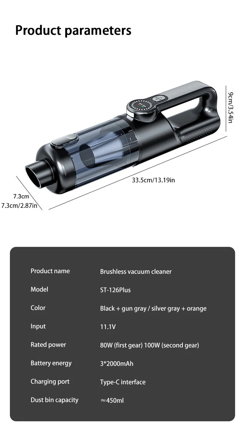 Xiaomi 170000pa Home Vacuum Cleaner Vacuum Cleaner With Super Strong Suction Car Handheld Wireless Vacuum Cleaner Household Use