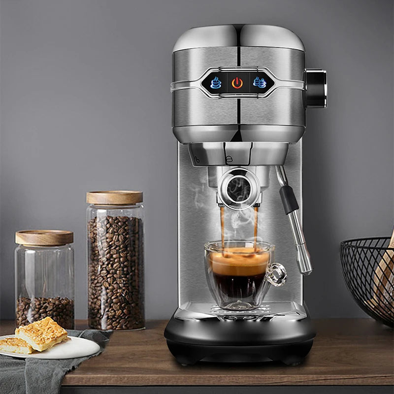 Espresso Coffee Machine 19 Bar 1.1L Automatic Cappuccino Stainless Steel ESE POD Compatible
