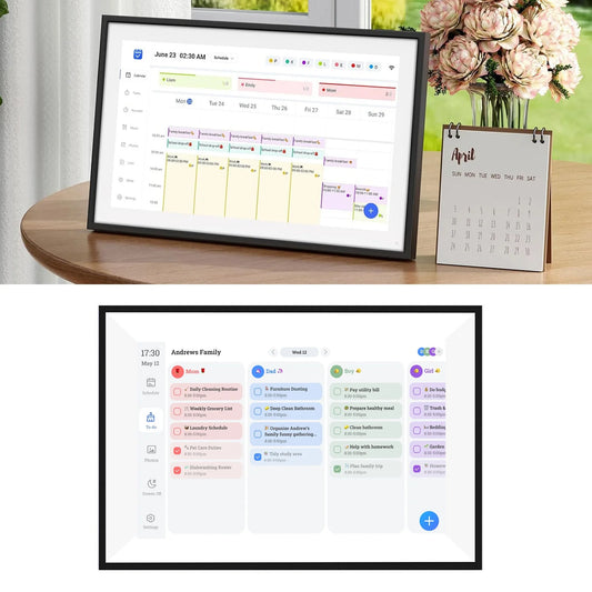 Smart Digital Calendar Electronic Calendar 10.1in HD Touchscreen Family Planner with Switchable Digital Photo Frame