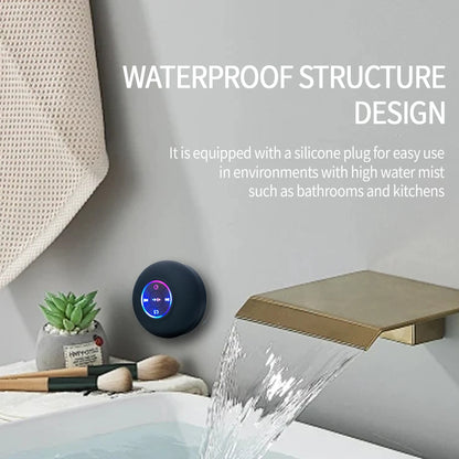 Waterproof Bluetooth Speaker LED Lights Suction Cup Portable Shower Outdoor Stereo