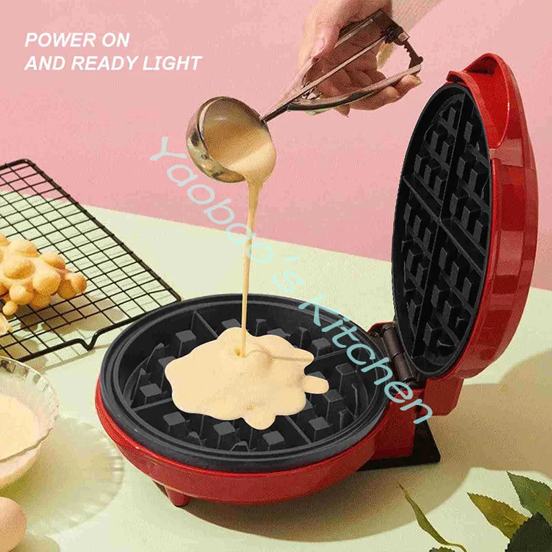 Mini Electric Portable Grill Waffle Maker Pancake Cake Dessert Breakfast Maker Baking Mold Multifunctional Household Appliances