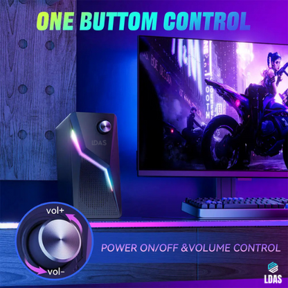 Computer Speakers Desktop USB/USB-C Monitor PC Stereo Sound Compact