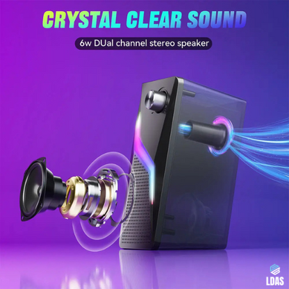 Computer Speakers Desktop USB/USB-C Monitor PC Stereo Sound Compact