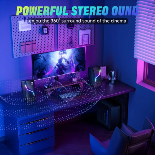 Computer Speakers Desktop USB/USB-C Monitor PC Stereo Sound Compact